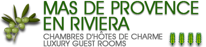 Chambre d’hôtes de charme sur la Côte d’Azur.